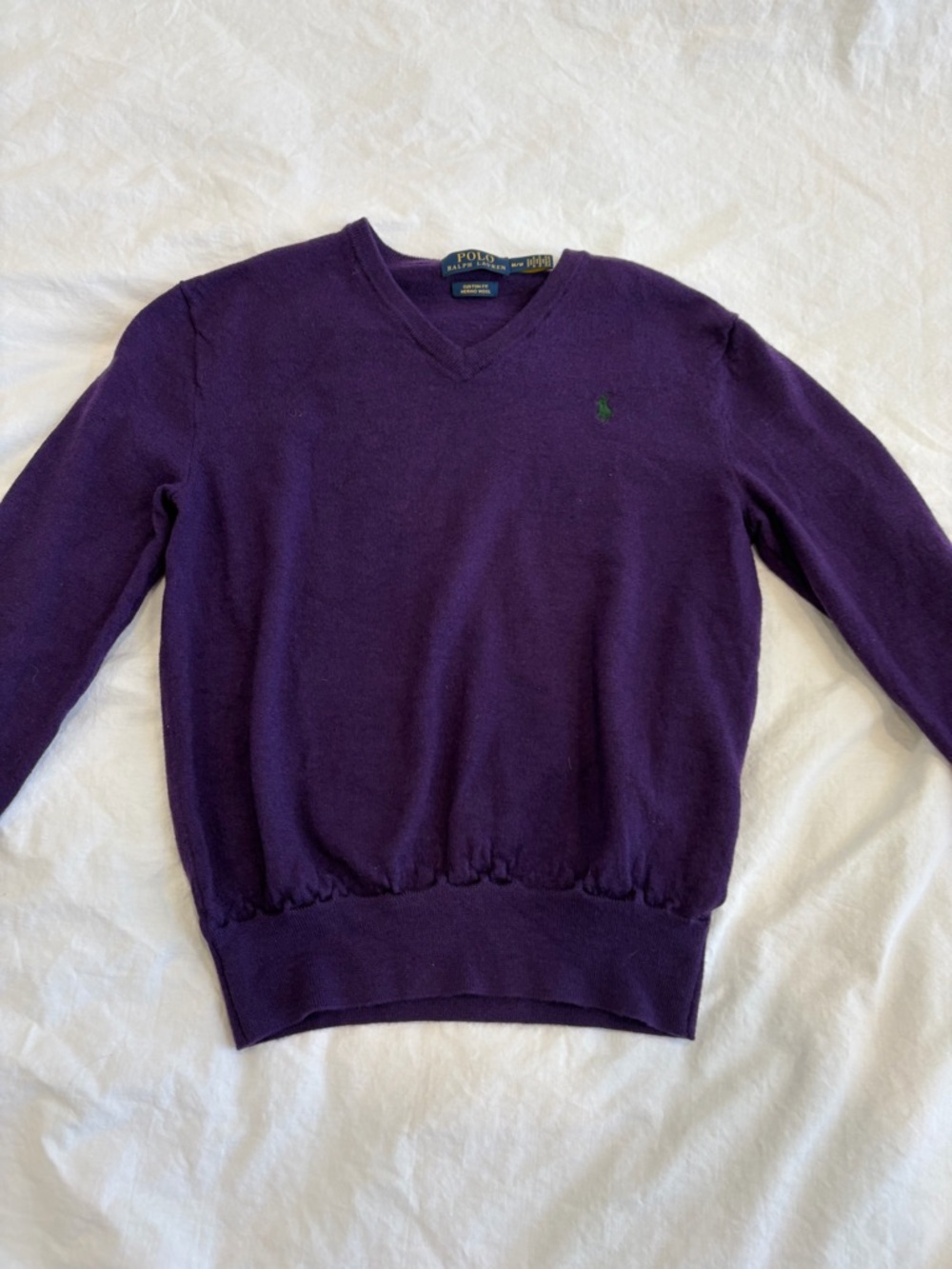 Ralph Lauren Men's Deep Purple V-Neck Sweater